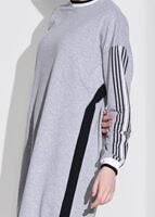 Tesettür giyim GRİ ÇİZGİ DETAYLI SPOR TUNİK 1708