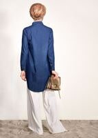 Hijab clothing NAVY BLUE ZIPPER DETAIL DENIM TUNIC 2109 