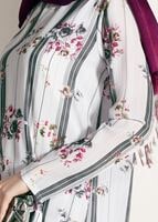 Tesettür giyim SİYAH T 2160 M Fashion-Çiçek Desenli Tunik