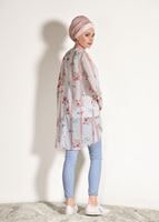 Tesettür giyim PUDRA T 2160 M Fashion-Çiçek Desenli Tunik