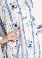 Tesettür giyim LACİVERT T 2160 M Fashion-Çiçek Desenli Tunik