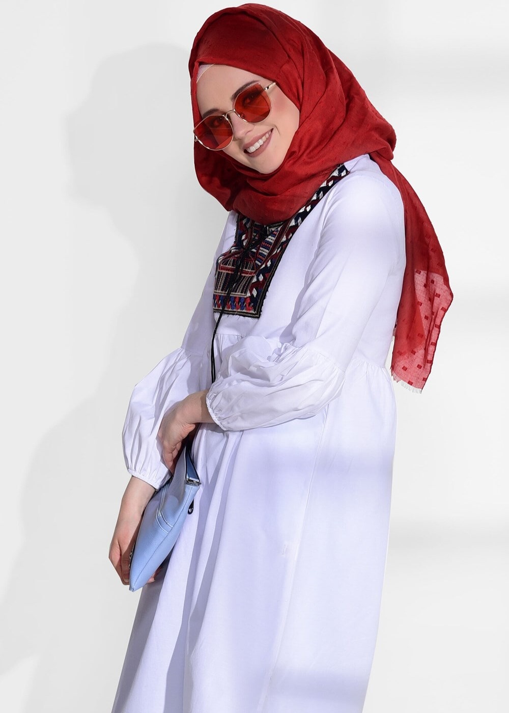 Vêtements hijab CRÈME TUNIQUE IMPRIMÉ ETHNIQUE 2185