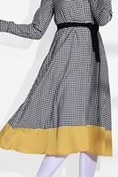 Tesettür giyim TURUNCU T 2218 Bwest-Ekose Desenli Uzun Tunik