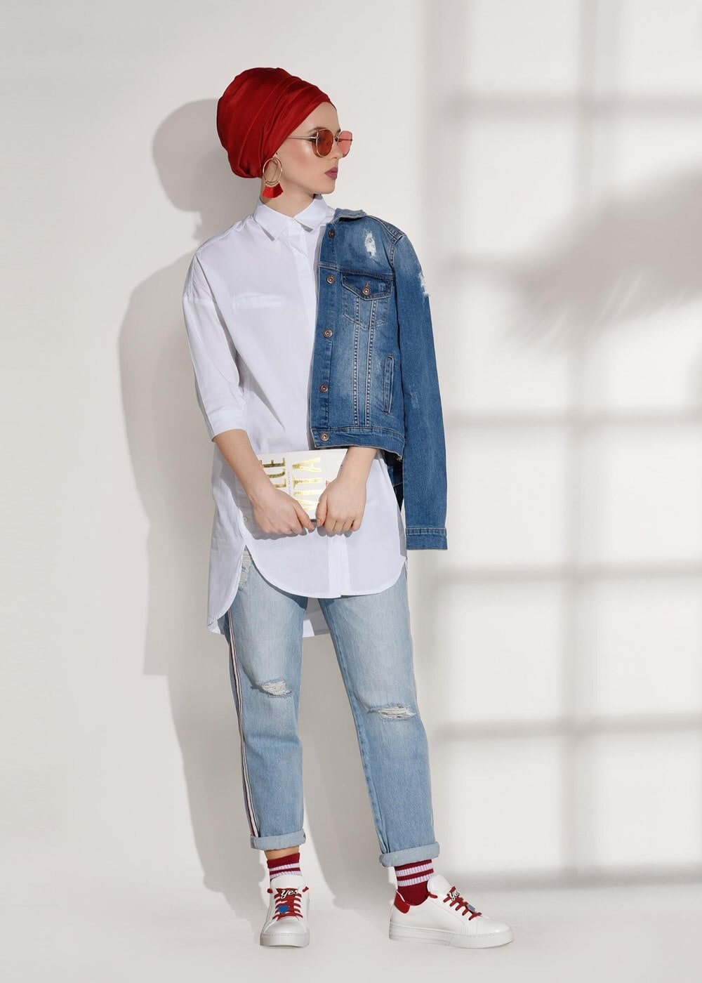 Vêtements hijab BLANC TUNIQUE DÉTAILLÉE BOUTONS 2624