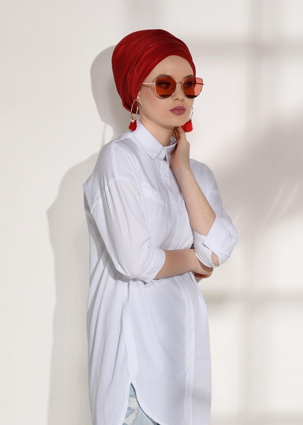 Vêtements hijab BLANC TUNIQUE DÉTAILLÉE BOUTONS 2624