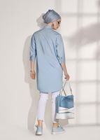 Hijab clothing BLUE BUTTON DETAILED TUNIC 2624 
