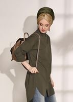 Hijab clothing KHAKI BUTTON DETAILED TUNIC 2624 