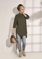 Hijab clothing KHAKI BUTTON DETAILED TUNIC 2624 
