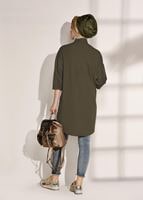 Hijab clothing KHAKI BUTTON DETAILED TUNIC 2624 