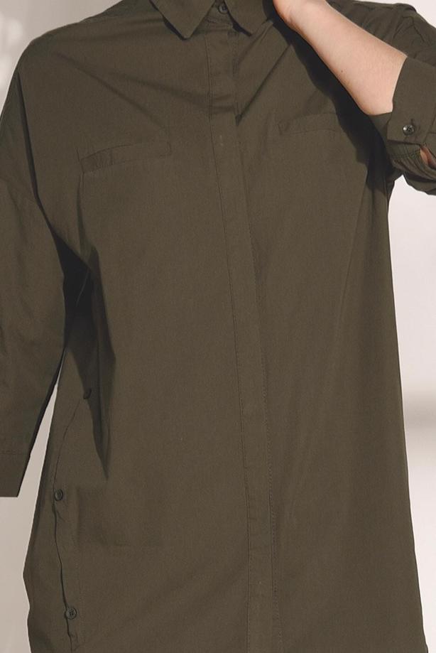 Vêtements hijab  BUTTON DETAILED TUNIC 2624  - TRENDTESETTÜR