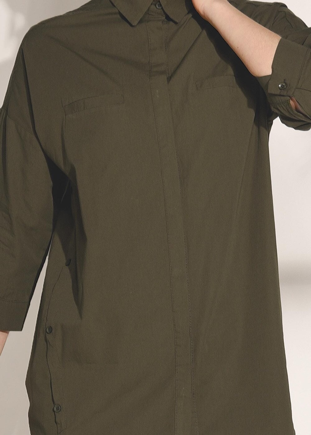 Hijab clothing KHAKI BUTTON DETAILED TUNIC 2624 