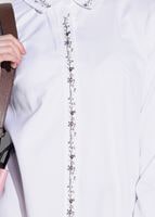 Tesettür giyim BEYAZ T 2707 Ksd- İşleme Detaylı Tunik