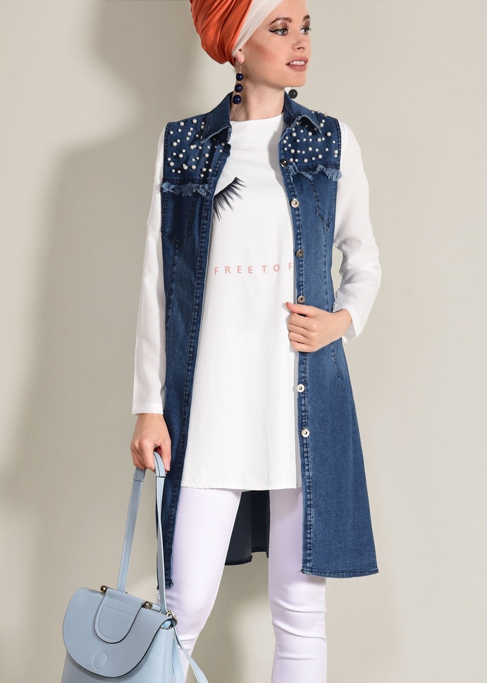 Hijab clothing NAVY BLUE 2-PIECE SPORTS TUNIC 2813 