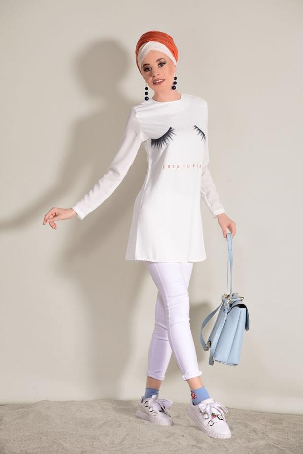 Tesettür giyim  T 2813 Mas- 2′li Spor Tunik - TRENDTESETTÜR