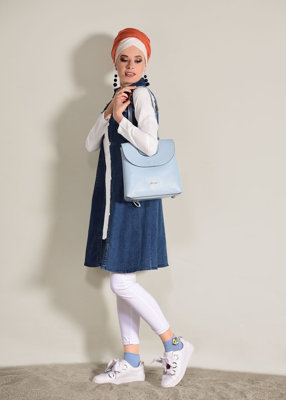 Hijab clothing NAVY BLUE 2-PIECE SPORTS TUNIC 2813 