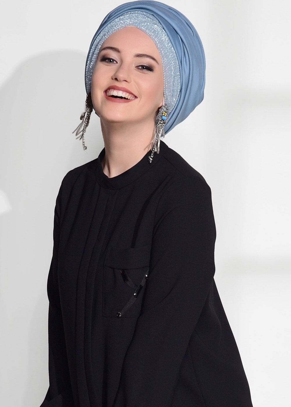 Vêtements hijab NOIR TUNIQUE DÉTAIL POCHE 2962