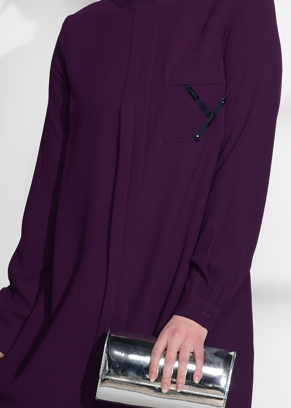 Vêtements hijab POURPRE TUNIQUE DÉTAIL POCHE 2962