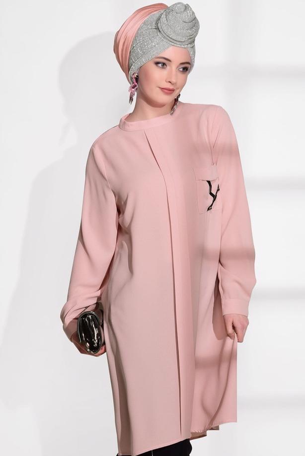 Vêtements hijab  POCKET DETAIL TUNIC 2962  - TRENDTESETTÜR