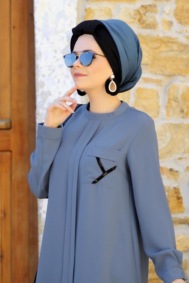 Vêtements hijab  POCKET DETAIL TUNIC 2962  - TRENDTESETTÜR
