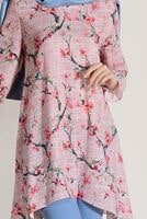 Vêtements hijab POUDRE TUNIQUE COUPE ASYMETRIQUE A MOTIFS FLORAL 3035