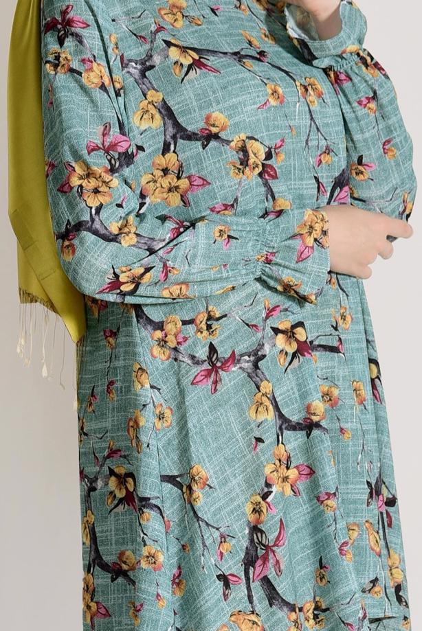 Vêtements hijab  ASYMMETRIC CUT FLORAL TUNIC 3035  - TRENDTESETTÜR