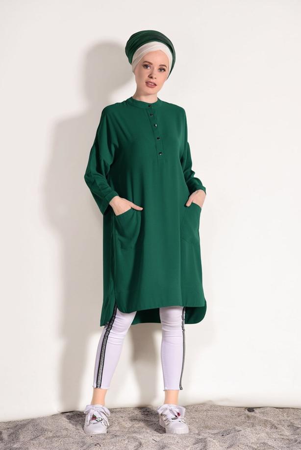 Vêtements hijab  POCKET DETAIL BOOTH TUNIC 3103  - TRENDTESETTÜR