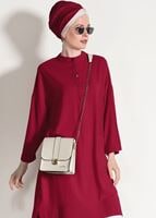 Vêtements hijab ROUGE TUNIQUE BOOTH AVEC POCHES 3103
