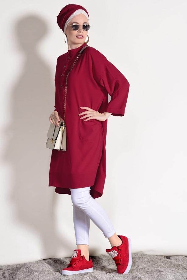 Vêtements hijab  POCKET DETAIL BOOTH TUNIC 3103  - TRENDTESETTÜR