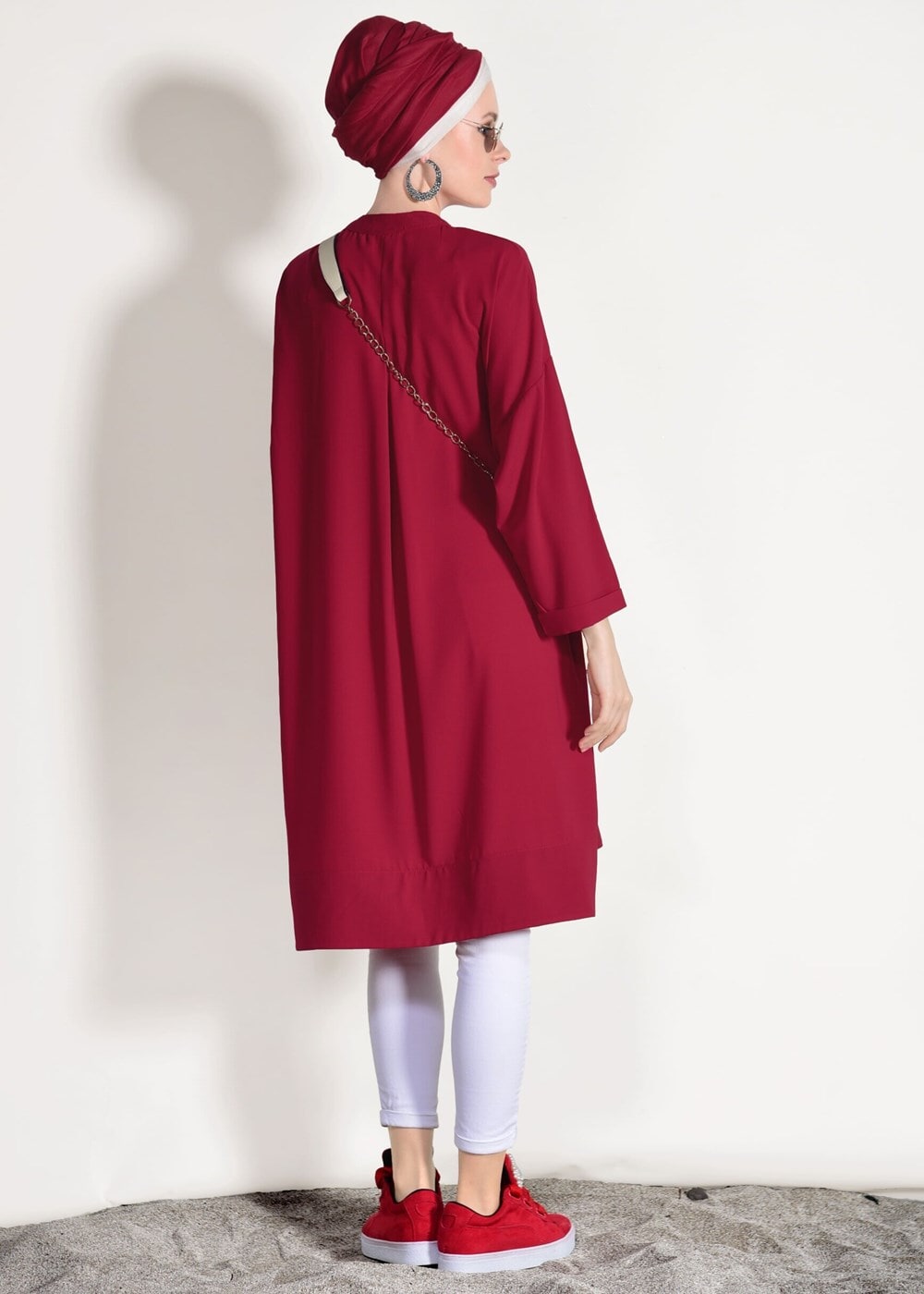 Vêtements hijab ROUGE TUNIQUE BOOTH AVEC POCHES 3103