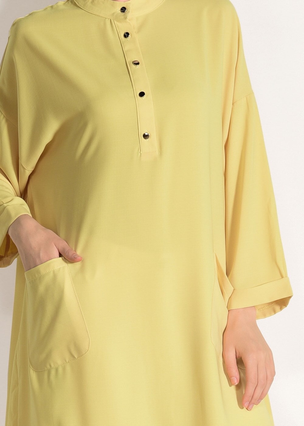 Vêtements hijab JAUNE TUNIQUE BOOTH AVEC POCHES 3103
