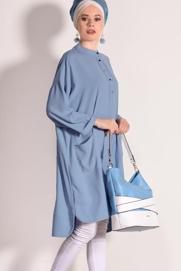 Vêtements hijab  POCKET DETAIL BOOTH TUNIC 3103  - TRENDTESETTÜR