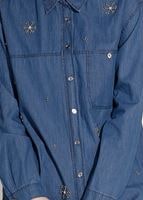 Tesettür giyim MAVİ BONCUK DETAYLI DENİM TUNİK 3126 