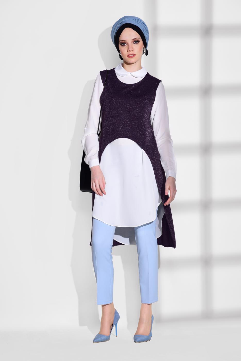 Tesettür giyim MOR T 3161  ModaBu- 2&prime;li Tunik