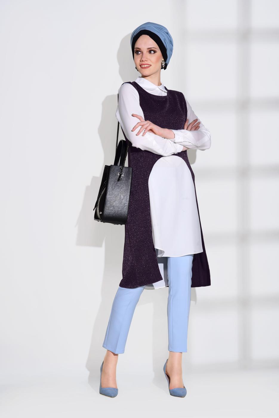 Tesettür giyim MOR T 3161  ModaBu- 2&prime;li Tunik