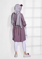 Tesettür giyim MOR T 3165 Asmiray-Nakış Detaylı Tancel Tunik