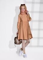 Tesettür giyim TURUNCU T 3165 Asmiray-Nakış Detaylı Tancel Tunik