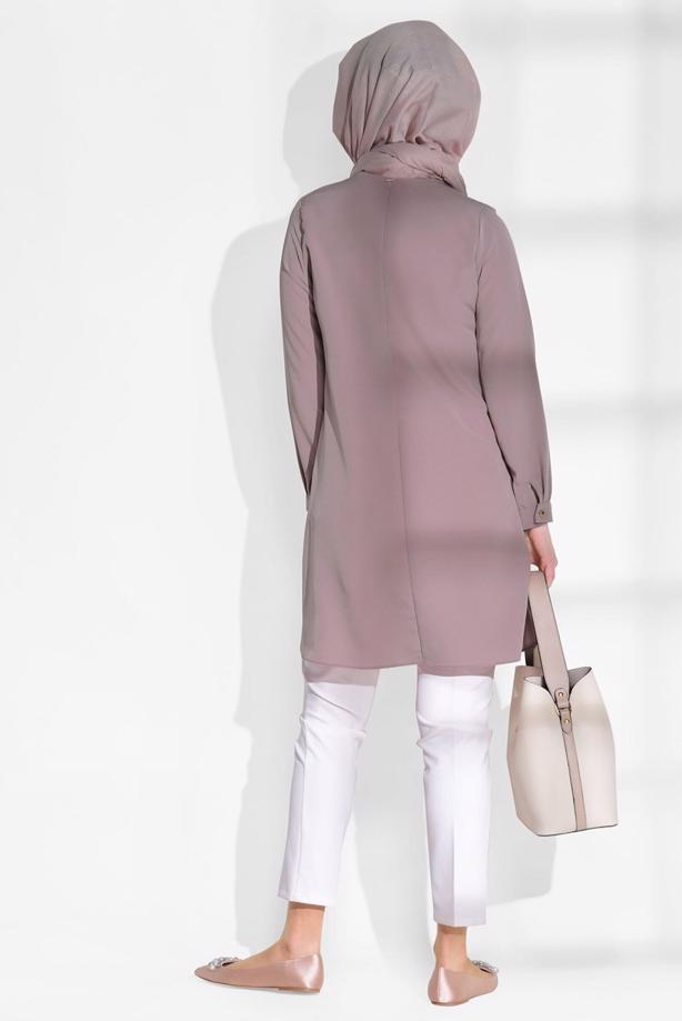Hijab-Kleidung  T 3308 Mısra- Klasik Kesim Tunik - TRENDTESETTÜR