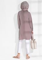 Tesettür giyim PEMBE T 3308 Mısra- Klasik Kesim Tunik