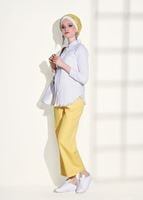 Tesettür giyim BEYAZ PÜSKÜL DETAYLI BLUZ 3338