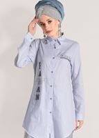 Vêtements hijab BLEU TUNIQUE PERLE 3429