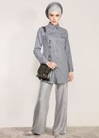 Vêtements hijab GRIS TUNIQUE PERLE 3429