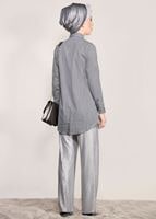 Vêtements hijab GRIS TUNIQUE PERLE 3429