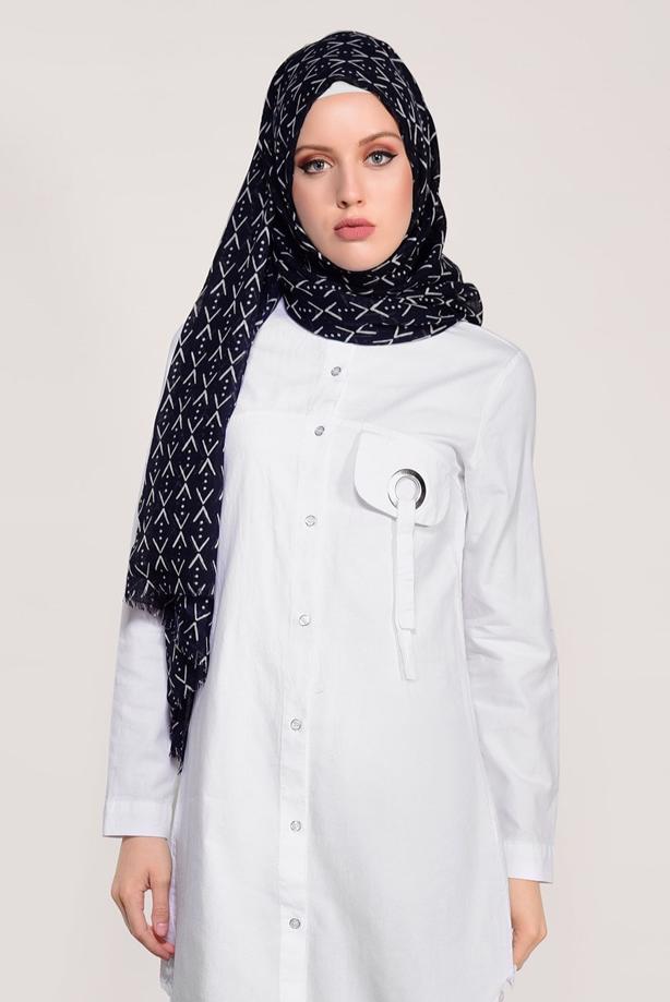 Vêtements hijab  FRINGE DETAILED TUNIC 3529  - TRENDTESETTÜR