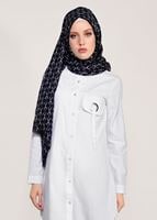 Vêtements hijab CRÈME TUNIQUE DÉTAILLÉE À FRANGES 3529