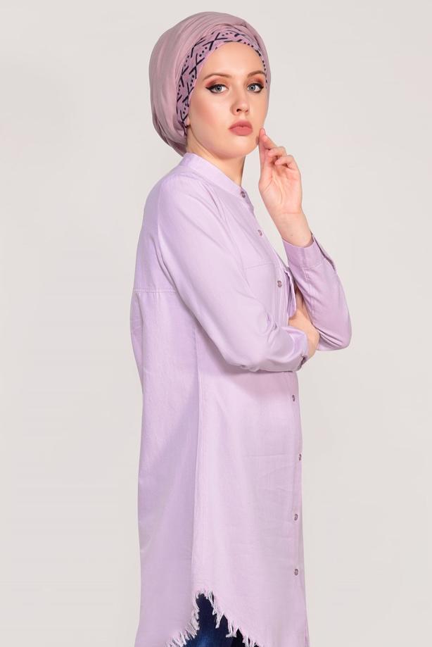 Vêtements hijab  FRINGE DETAILED TUNIC 3529  - TRENDTESETTÜR