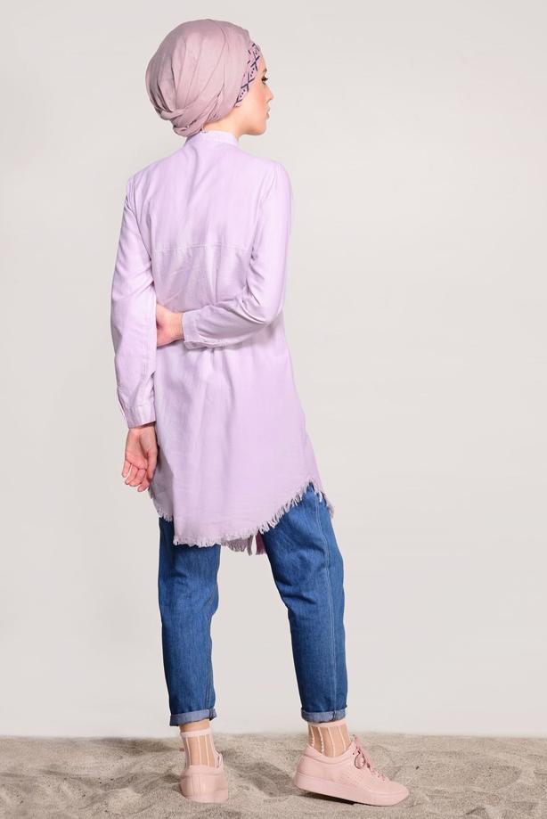 Vêtements hijab  FRINGE DETAILED TUNIC 3529  - TRENDTESETTÜR