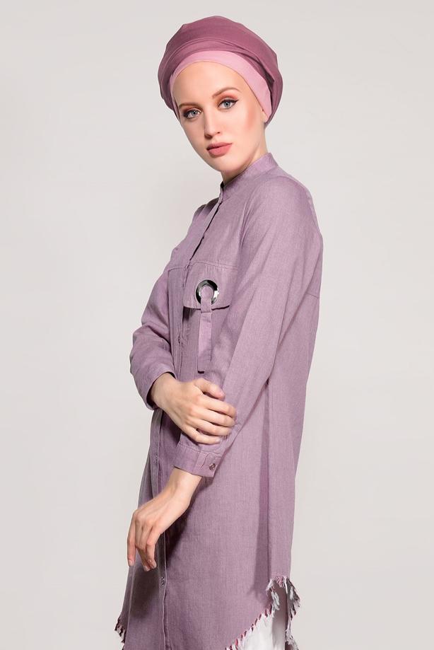 Vêtements hijab  FRINGE DETAILED TUNIC 3529  - TRENDTESETTÜR