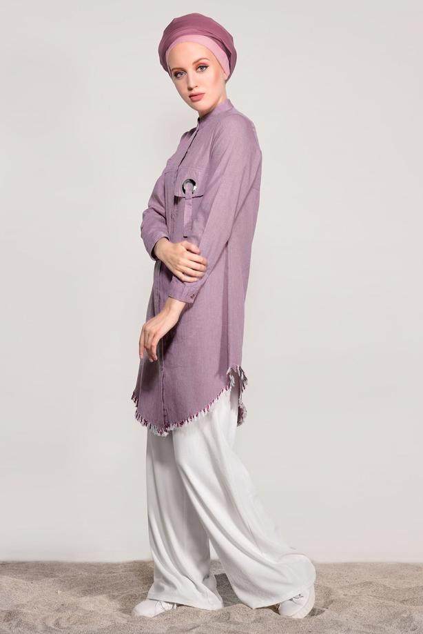 Vêtements hijab  FRINGE DETAILED TUNIC 3529  - TRENDTESETTÜR