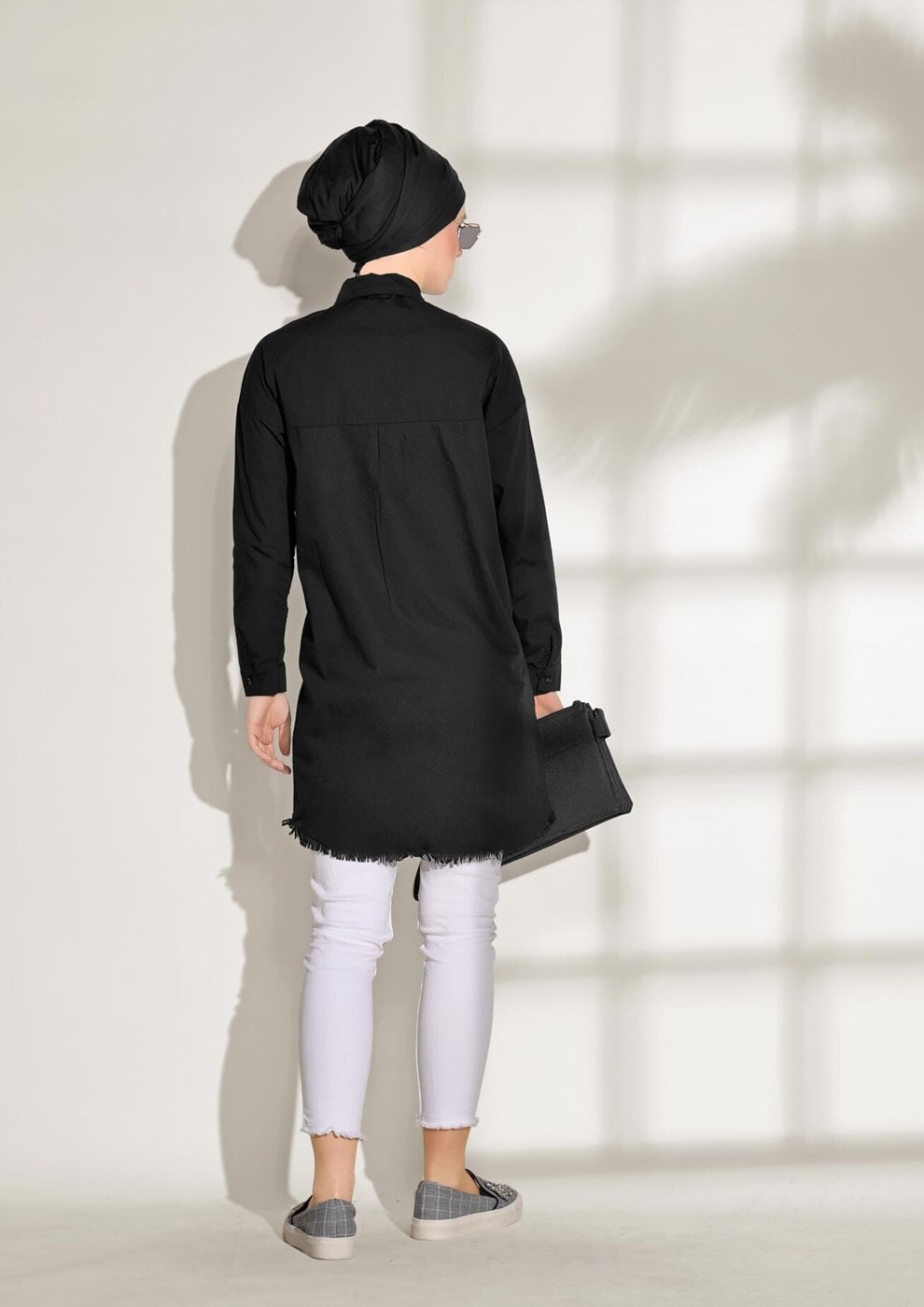 Vêtements hijab NOIR TUNIQUE SPORT DÉTAILLÉE POCHE 3614