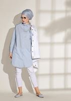Hijab clothing BLUE POCKET DETAILED SPORTS TUNIC 3614 